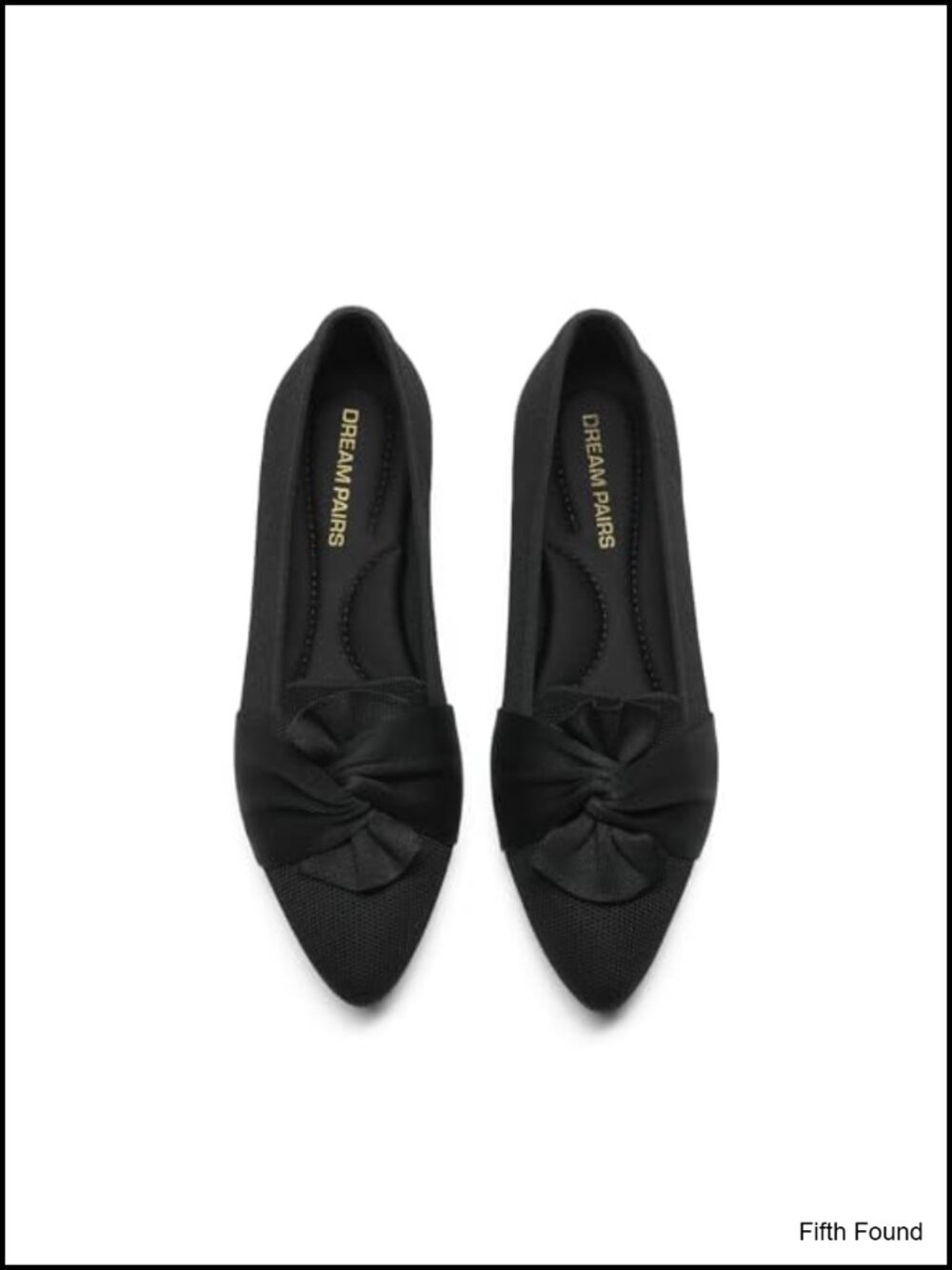 Women's Pointed Toe Ballet Flats Knit Bow Foldable Travel Shoes